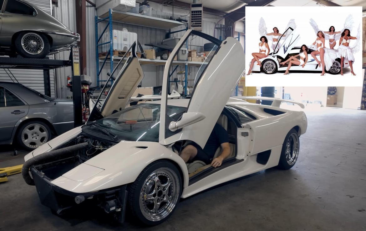 Think the white Lamborghini that Leonardo DiCaprio mangled on