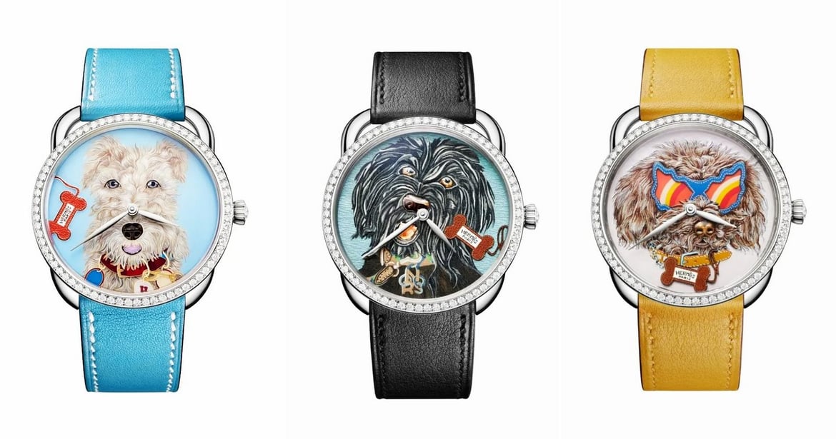 With pet dogs Orson, Amy and Taco on the dial, Hermès' Arceau Jour