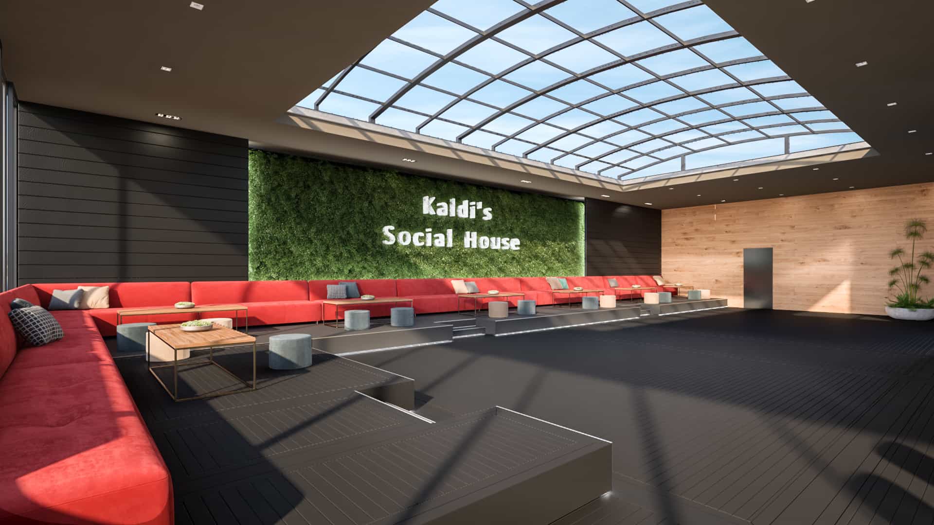 Kaldi’s Rooftop Being Remodeled, Enclosed Source of the Spring