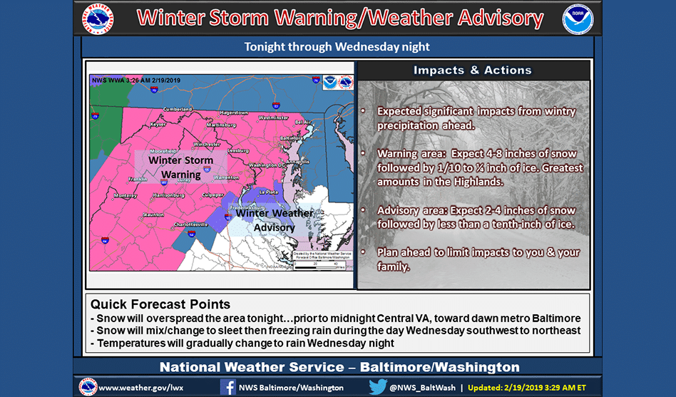 Winter Storm Warning Issued for Wednesday
