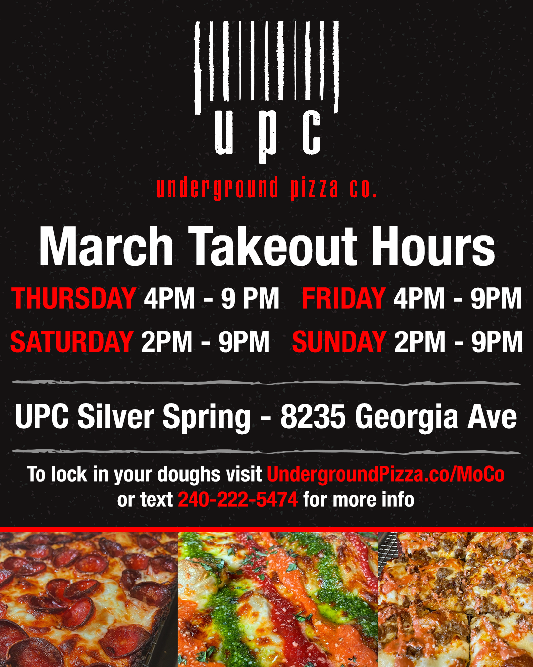 Underground Pizza Company Now Open Thursday Through Sunday