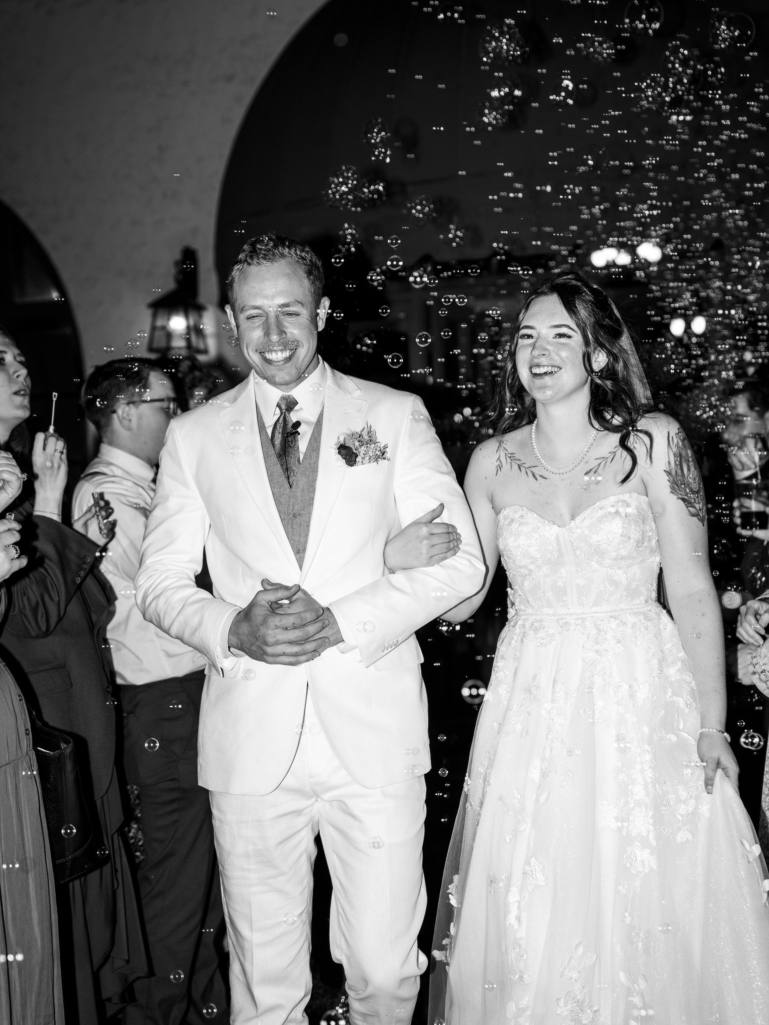 Cassidy & Jeffrey Glass: The bubble send-off.
