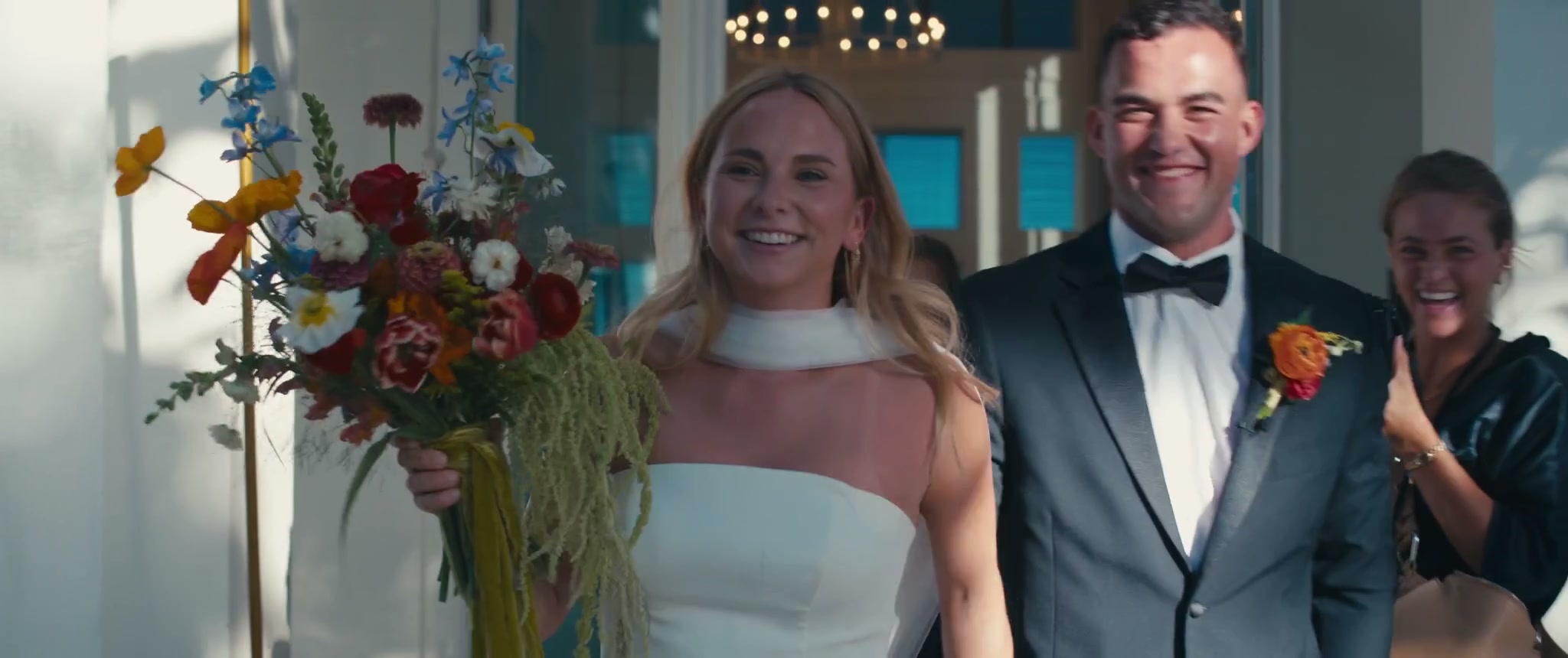 Frame from the wedding film