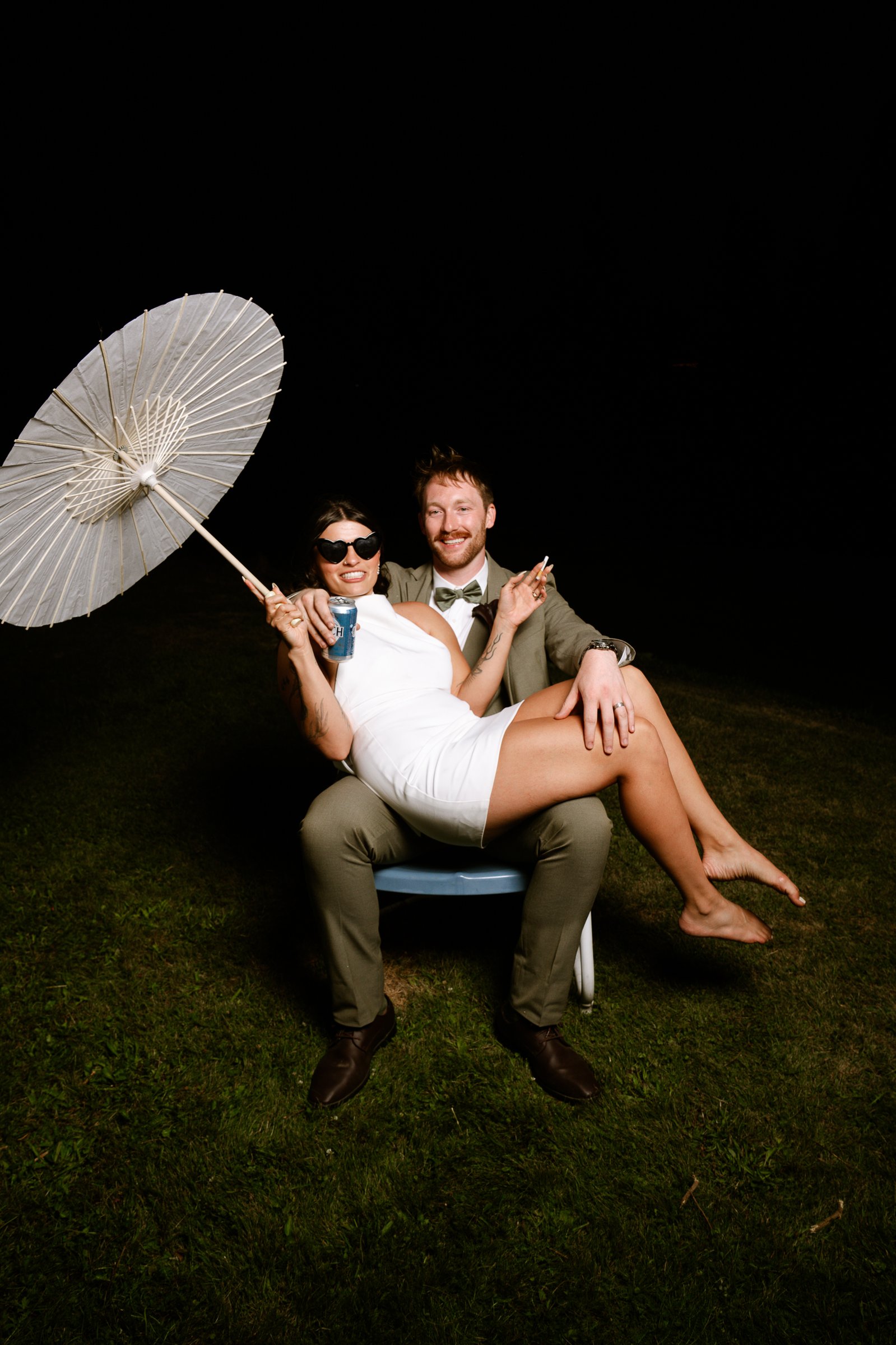 Madison and Brady’s editorial lawn-chair portraits after the reception.