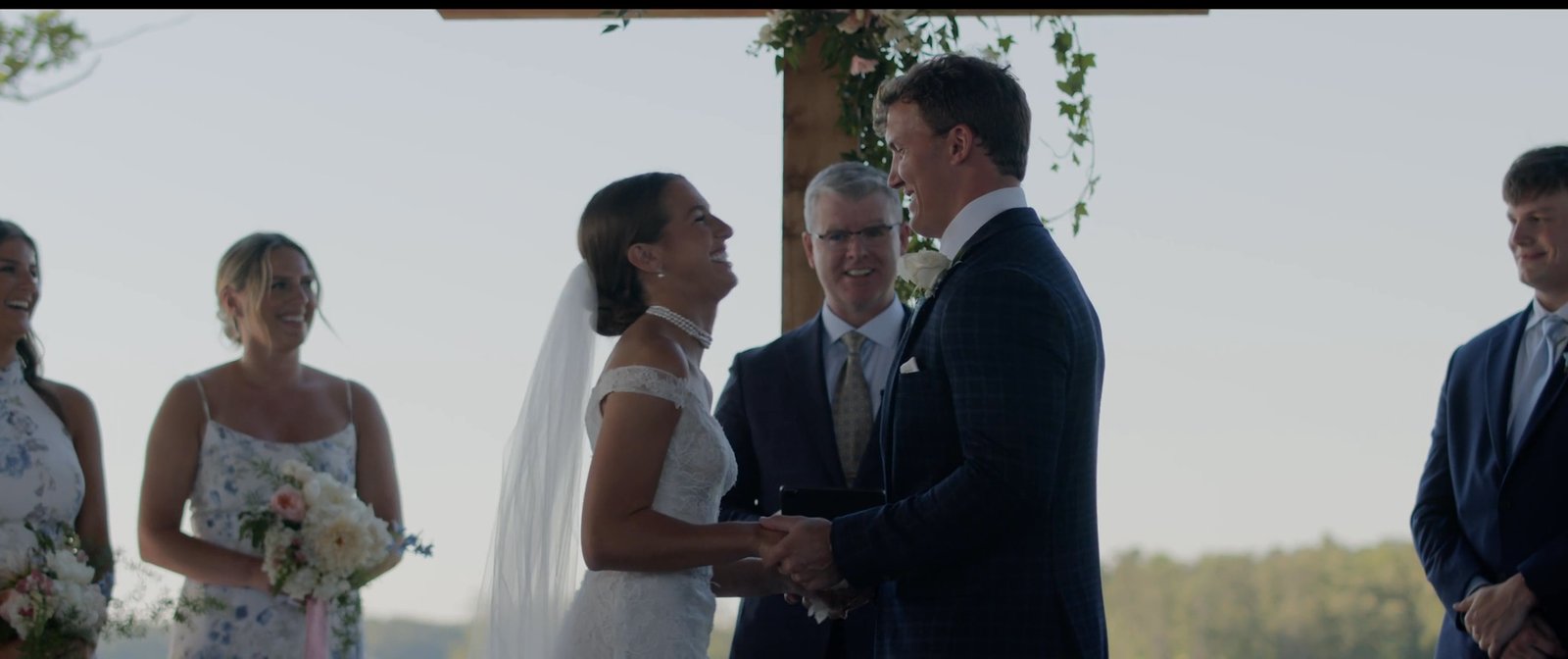 Julianna and Jake at the ceremony at New Water Farms.