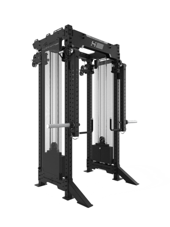 HOLD STRONG Elite - Athletic Kabelzug Rack mit Lever Amrs und Lochblech Abdeckung - Rückseite