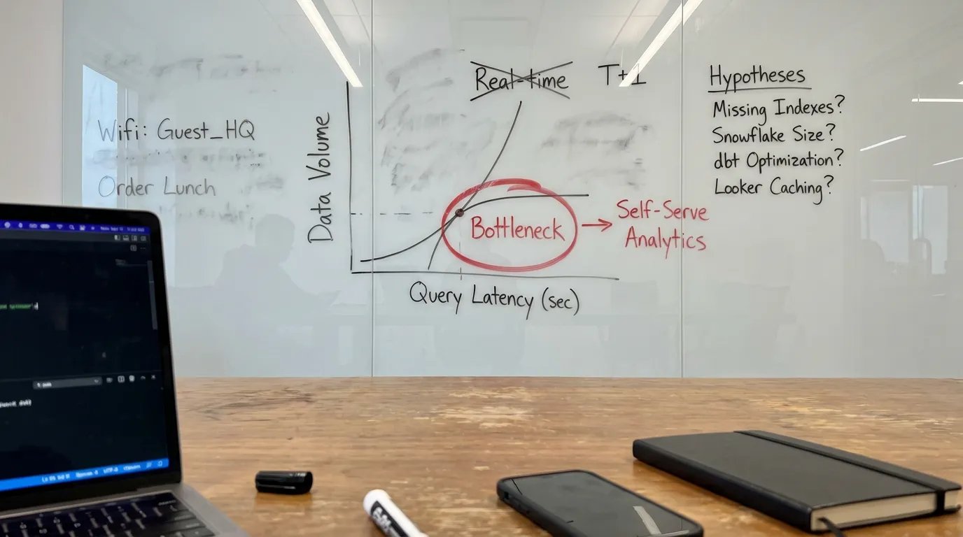 Self-serve analytics infographic: Cure ad-hoc reporting bottlenecks. Empower users, improve efficiency, data insights.