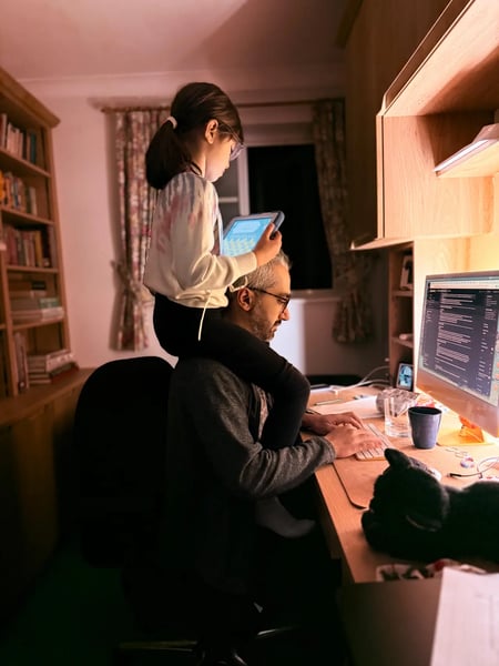 Working from home with family