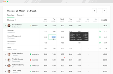 Everhour dashboard