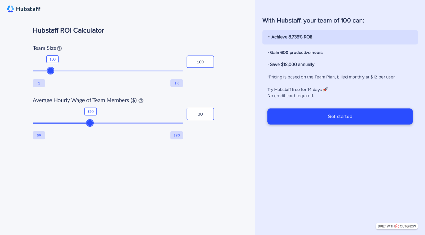 ROI Calculator screenshot