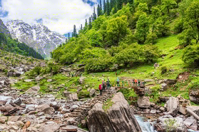Rupin Pass Trek River Crossing