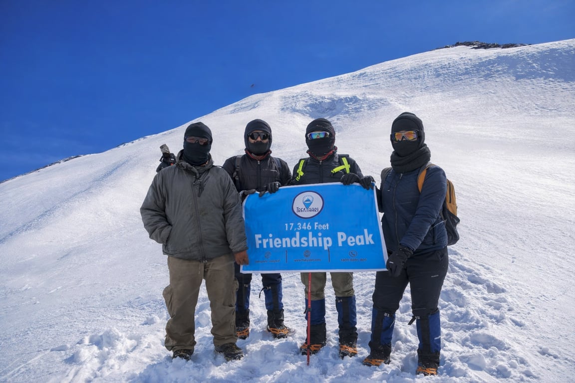 Friendship Peak summit 17346 feet TrekYaari team 2024
