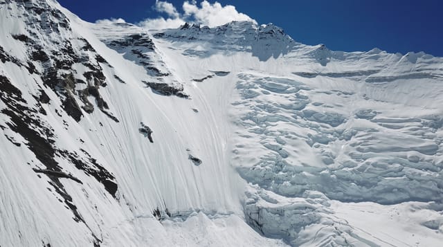 Khumbu Icefall enrout of Mount Lhotse