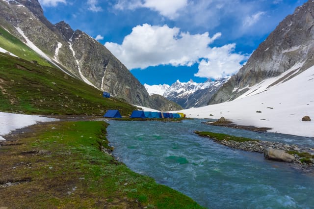 Hampta Valley Snow Trek Campsite