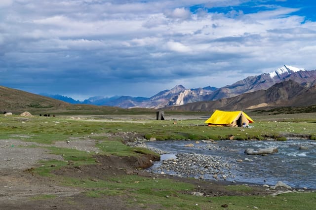 Camping by river, Markha Valley