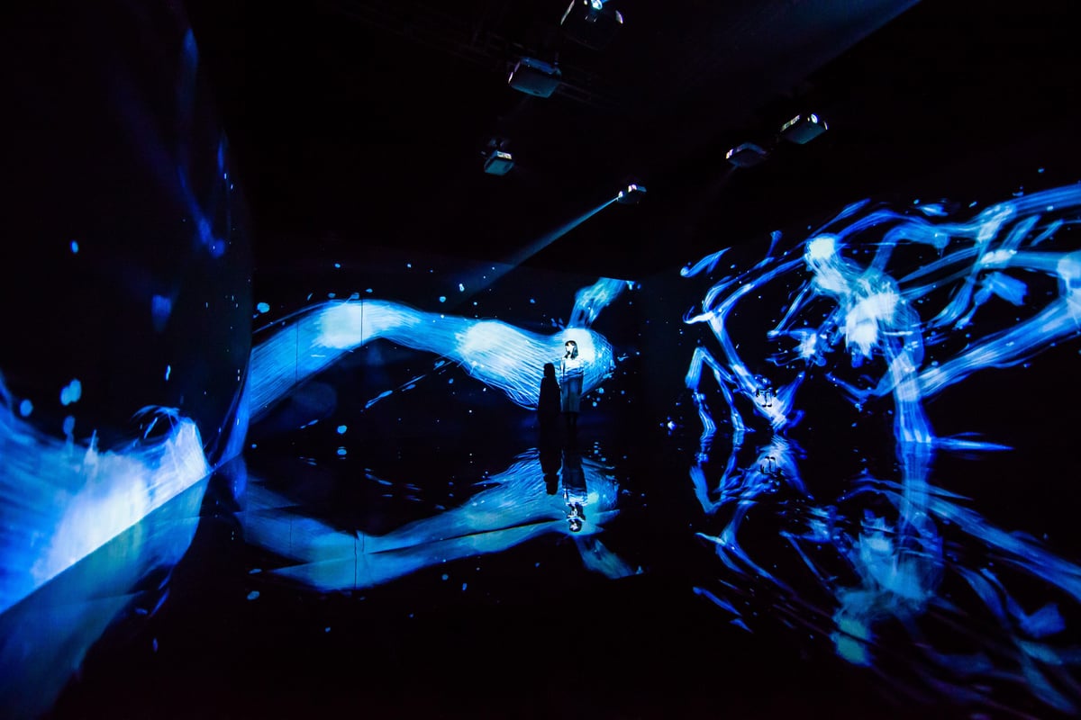 Reversible Rotation - Continuous, Cold Light | teamLab