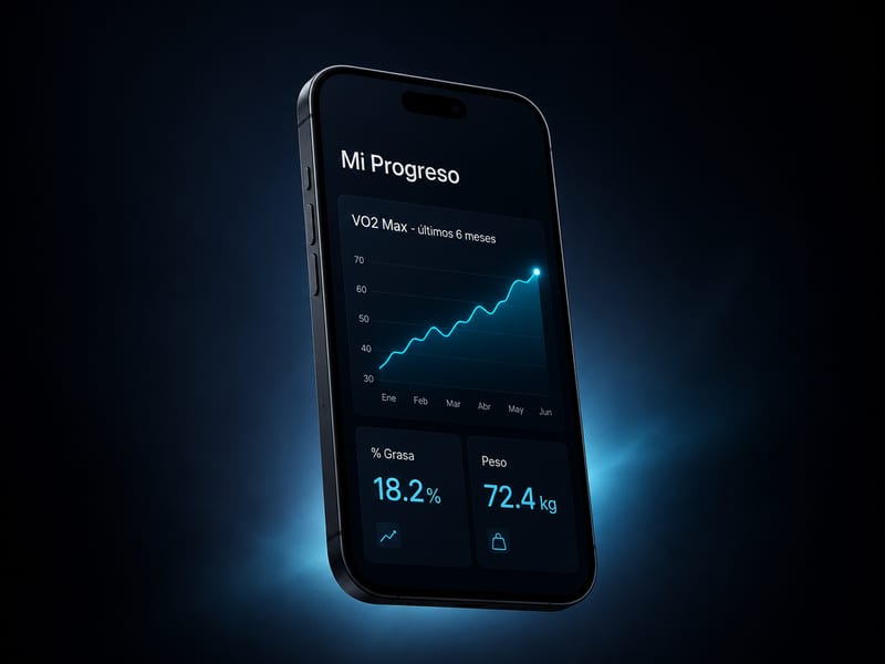 Dashboard de progreso con métricas mensuales