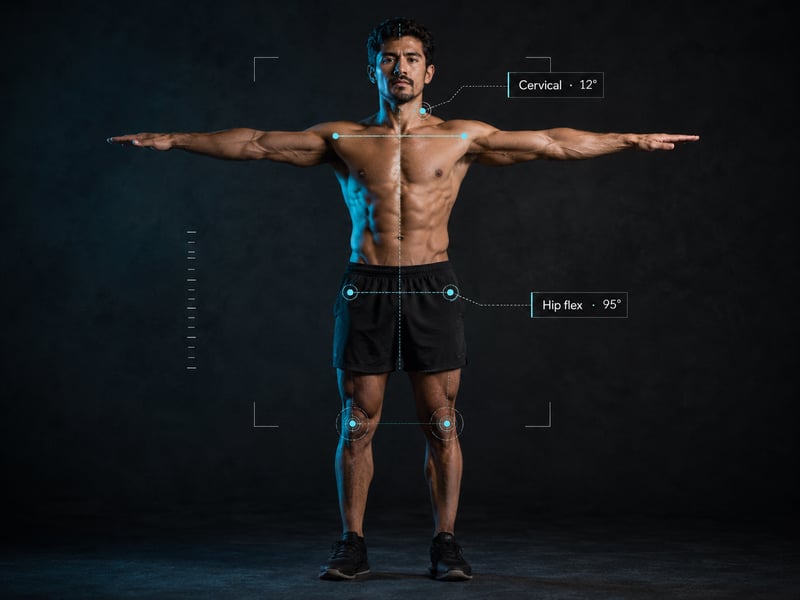 Evaluación física profesional con análisis postural