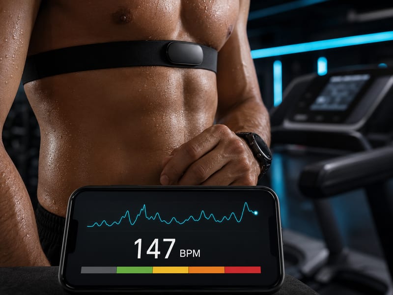 Cardio con monitor cardíaco Bluetooth en vivo