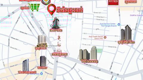 ផ្ទះអាជីវកម្ម 2ល្វែង សម្រាប់លក់ ជិតកាំកូសុីធី ១០០ម៉ែត្រ ពីអាផាតមិន Elite Villa