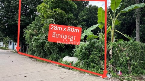 ដីលក់ជាប់ទន្លេរព្រែកលួង 28m x 80m