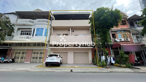 ផ្ទះអាជីវកម្មសម្រាប់ជួល នៅទន្លេបាសាក់ | Shophouse for Rent in Sangkat Tonle Basa