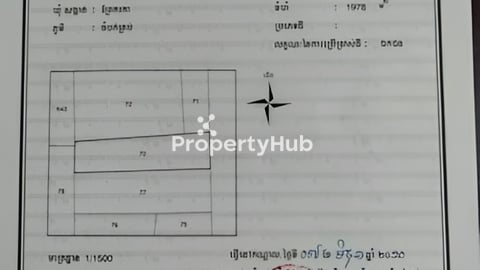 ដីលក់ផ្លូវ24ម៉ែត្រ​ ជិតផ្សារដើមអម្ពិល ផ្លូវជាតិលេខ 2