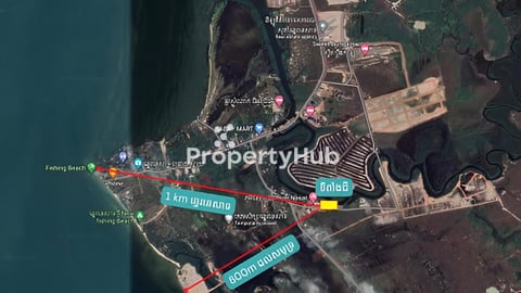 ដីជាប់ព្រែក 67m (5នាទីពីឆ្នេរសមុទ្រ) Riverside land for sale