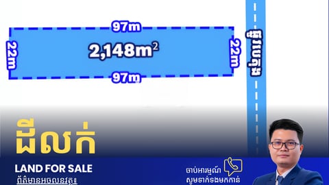 ដីលក់នៅព្រែកកំពឹស លើផ្លូវបេតុង