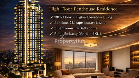 Penthouse 3BR 4Ba on 18F | 281 sqm | $1.14M | The 352 Platinum I | BKK1 Phnom Pe