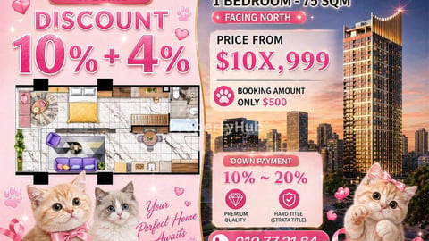 🎀✨ Special Promotion in BKK1 ✨🎀  💎 Discount 10% + 4% 🏙 1 Bedroom | 75 sqm | Facing North