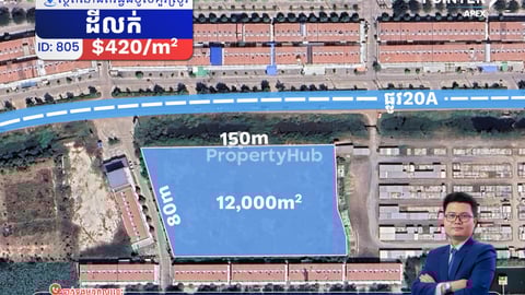 ដីលក់នើផ្លូវ20Aជិតរង្វង់មូលគួរស្រូវ