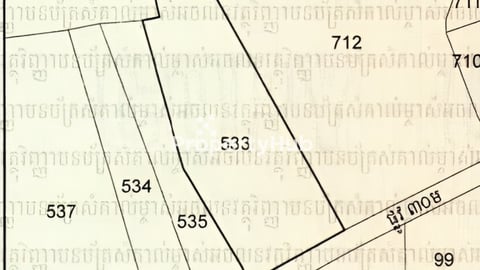ដីលក់(ប្លង់រឹង) ក្បាលដីប្រហែល ១០០ម៉ែត្រជាង ជាប់ផ្លូវ ៣០ម៉ែត្រ