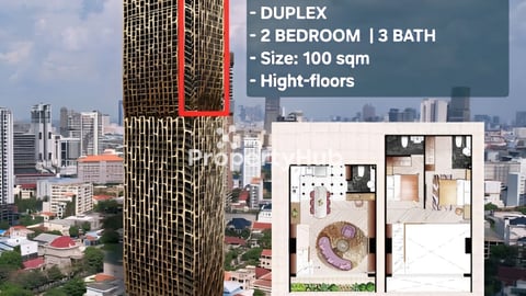 Duplex 2 Bedroom 2 Bath, in Time Square 7 The Highest Building In Phnom Penh.
