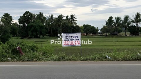 ដីលក់បន្ទាន់​ជិតឆ្នេរកែប លេីផ្លូវជាតិ33