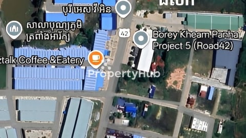 🔥 ដីលក់ទីតាំងល្អ ជិតរង្វង់មូលក្រមង៉ុយជាប់ផ្លូវ42 🔥