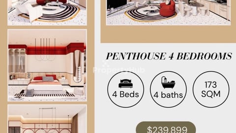 Duplex Penthouse 4 Bedrooms $239,899 Nearby Bkk3