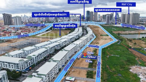 ដីល្អ ផ្លូវមុខ-ក្រោយ សម្រាប់អាជីវកម្ម លក់តែ $895/m²🤩 ជាប់​ Chip Mong 271 Mega M