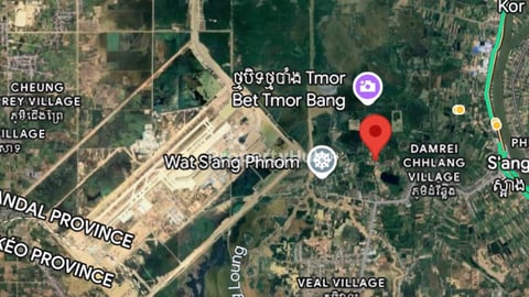 107: ដីពាមសាលា 76x50 ជិតព្រលាន តេជោ