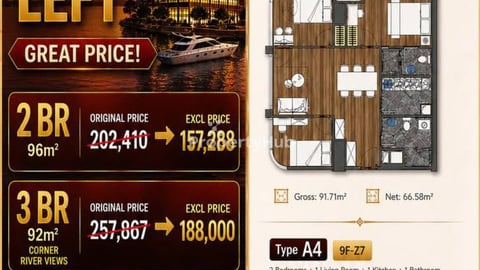 Luxury river view condo with READY TO MOVE IN status  Best price, best location, best investment !