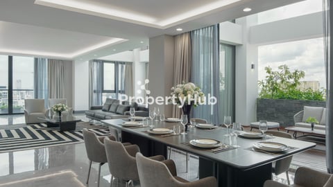 Elegant 3-Bedroom Duplex for Rent with Panoramic Views & Luxury Amenities in BKK1
