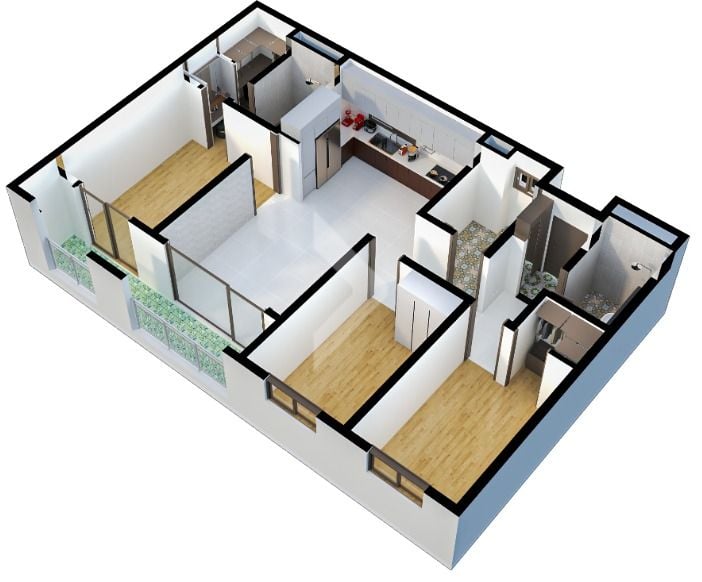 Condo 3 pokoi 117 m² Sangkat Teuk Thla, Kambodża