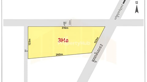 Corner Land for Sale along National Road 2, New Airport