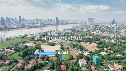 Premier Hard Title Land 3883 sqm for Sale on Mekong River St Chroy Changva