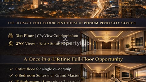 [Fully Furnished] Sky Mansion of Full-Floor w/t ~1,200 Sq.m. for ~US$5M - Phnom 