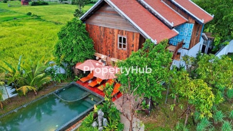 Wooden Holiday Villa with pool for Rent in Sla Kram Area 