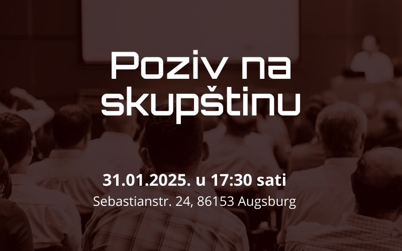 Uprava KSV Trenk Augsburg e.V. poziva sve svoje članove na redovnu godišnju skupštinu kluba