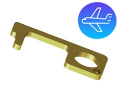 Non-Contact Brass Door Opener Keyring
