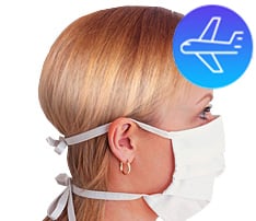 2-Ply Tie-Back Reusable Pleated Polyester Face Mask