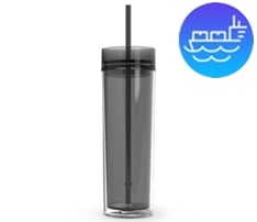 Double Wall Acrylic Tumbler with Lid and Straw, 16 oz.